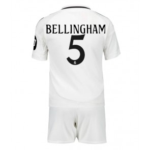Lacne Dětský Futbalové dres Real Madrid Jude Bellingham #5 2024-25 Krátky Rukáv - Domáci (+ trenírky)